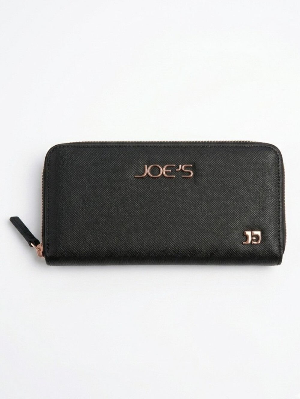 Joe's Jeans Black Saffiano Zip Around Continental Wallet‎